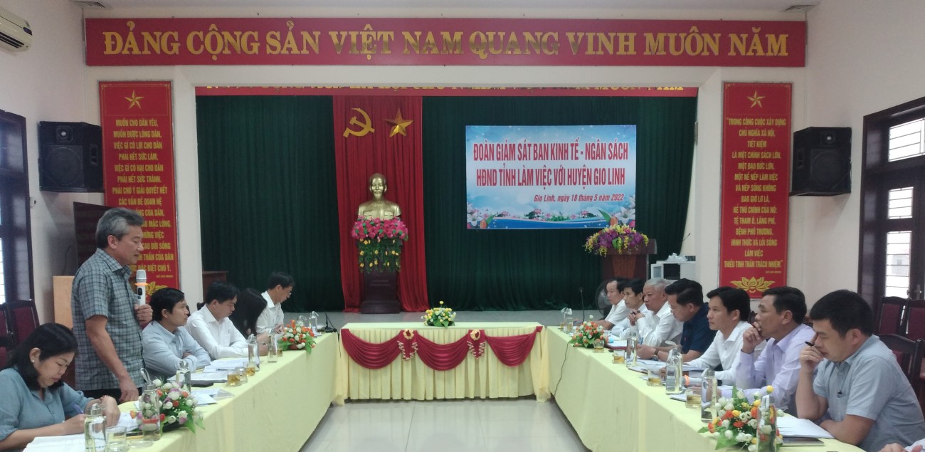 Ban Kinh tế Ngân sách HĐND tỉnh giám sát chuyên đề tại UBND huyện Gio Linh