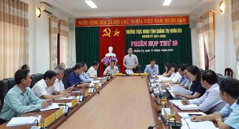 Thường trực HĐND tỉnh Quảng Trị khoá VIII họp phiên thứ 19